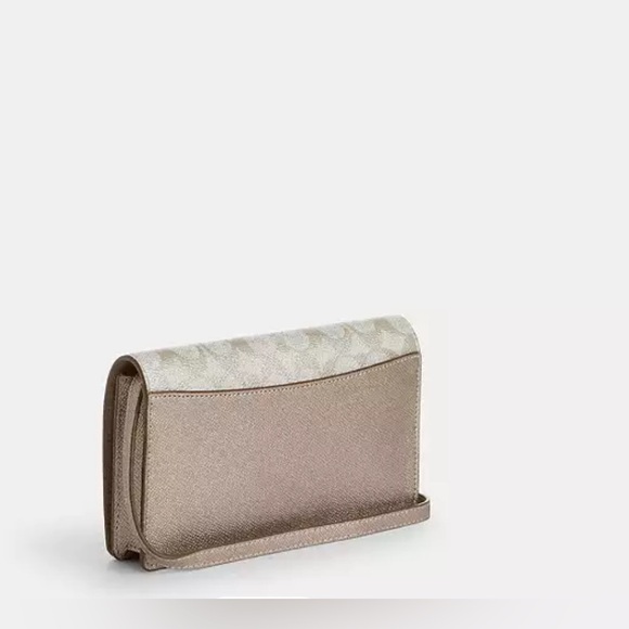 Coach Anna Foldover Clutch Crossbody Bag in Signature Canvas - Picture 4 of 9